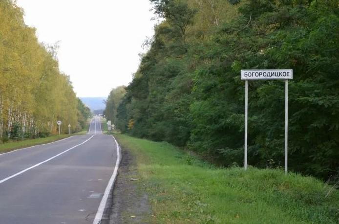 Фото с дорожным указателем на въезде в село Богородицкое Орловской области.